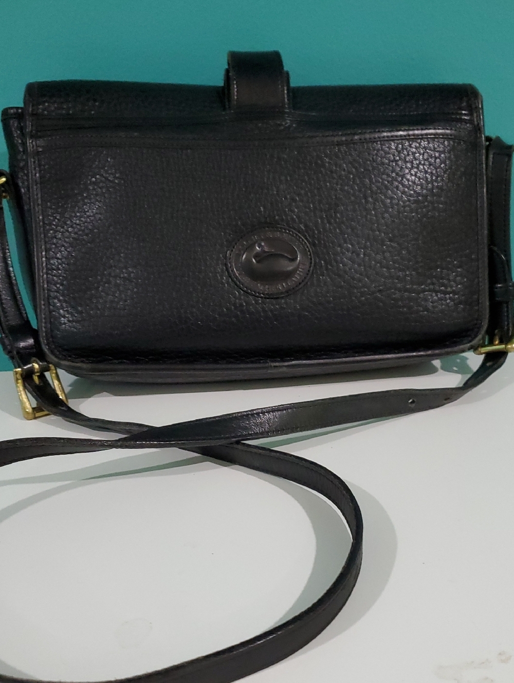 Vintage Black Dooney and Bourke Pebble Leather Purse Bag